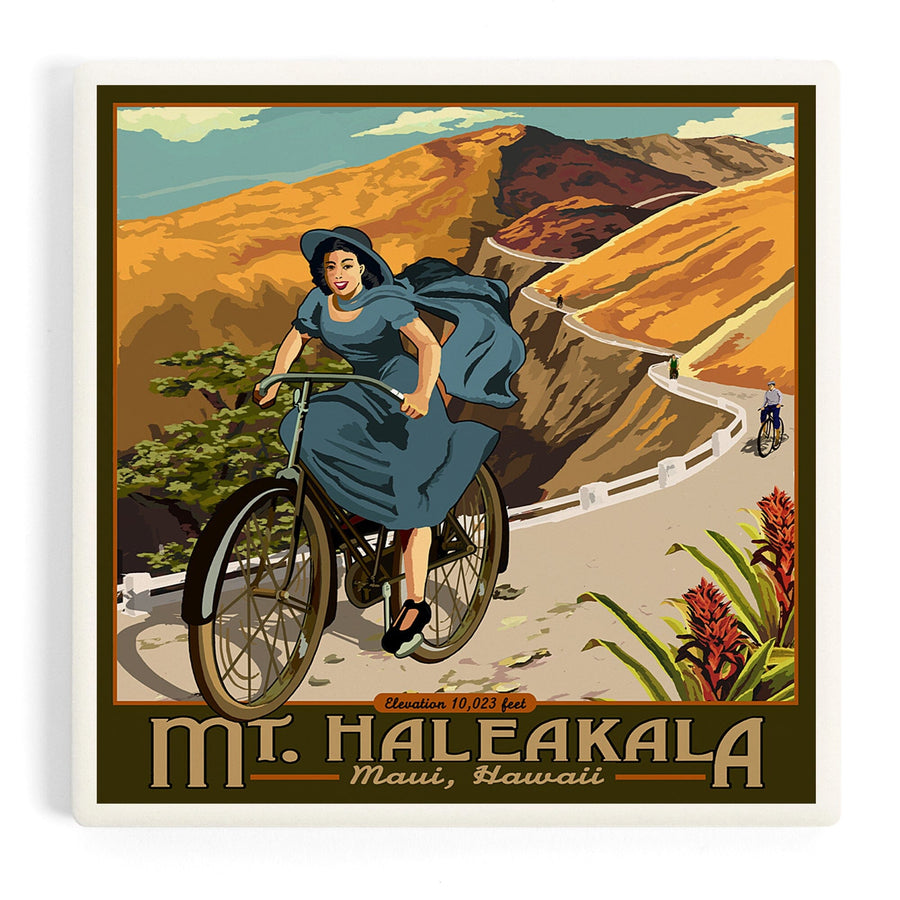 Mount Haleakalā, Hawaii, Bicycle, Coasters Coasters Lantern Press 