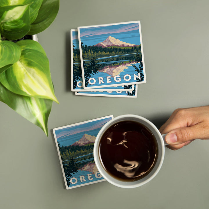 Mount Hood from Lost Lake, Oregon, Coasters Coasters Lantern Press 