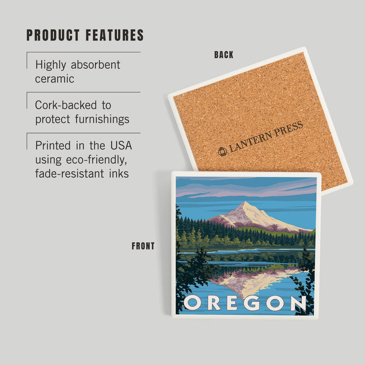 Mount Hood from Lost Lake, Oregon, Coasters Coasters Lantern Press 