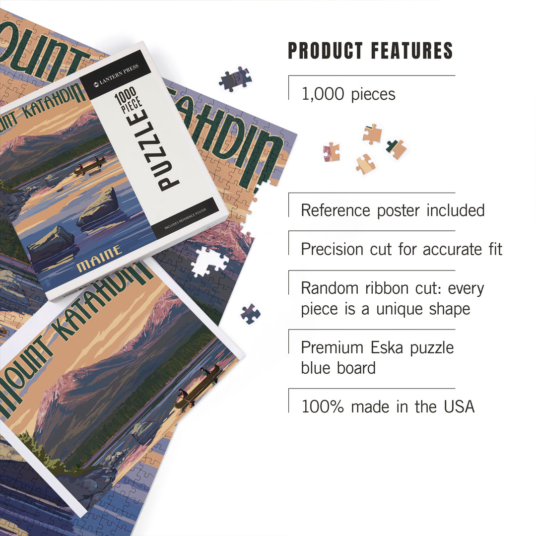 Mount Katahdin, Maine, Jigsaw Puzzle Puzzle Lantern Press 
