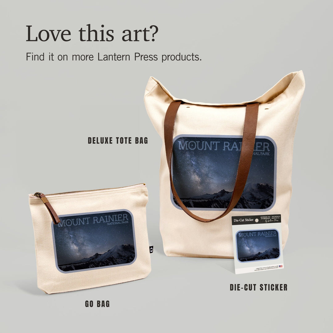 Mount Rainier National Park, Photography, Milkyway,, Organic Cotton Zipper Pouch, Go Bag Go Bag Lantern Press 