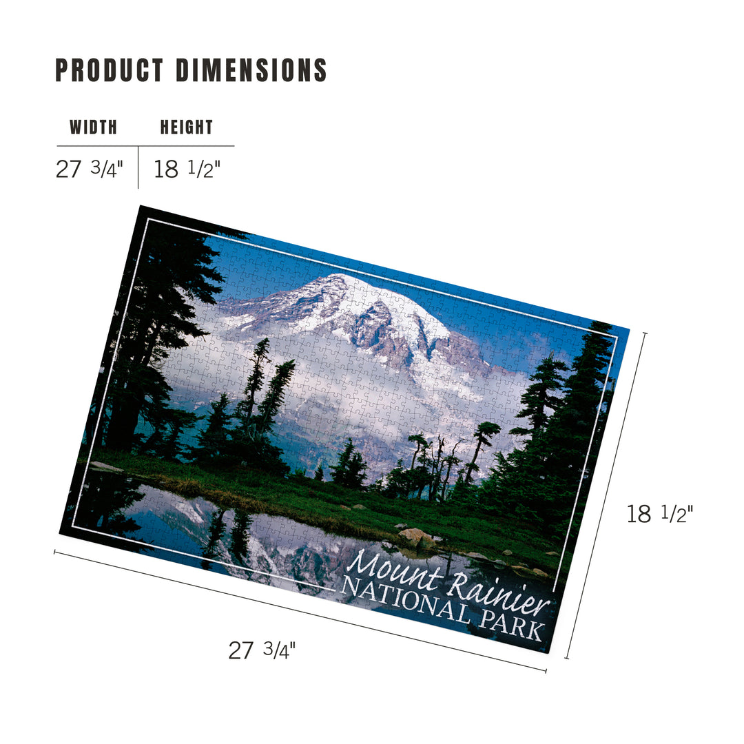 Mount Rainier National Park, Reflection Lake, Jigsaw Puzzle Puzzle Lantern Press 