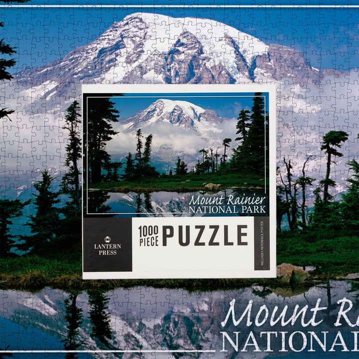 Mount Rainier National Park, Reflection Lake, Jigsaw Puzzle Puzzle Lantern Press 