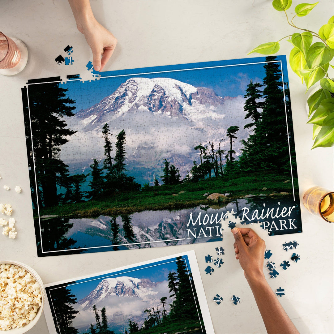 Mount Rainier National Park, Reflection Lake, Jigsaw Puzzle Puzzle Lantern Press 