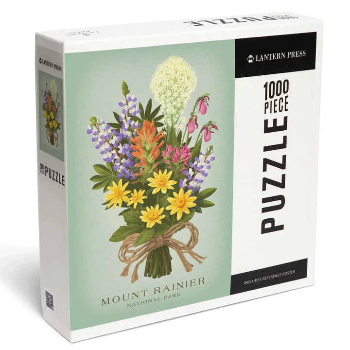 Mount Rainier National Park, WA, Wildflower Bouquet, Vintage Flora, Jigsaw Puzzle Puzzle Lantern Press 