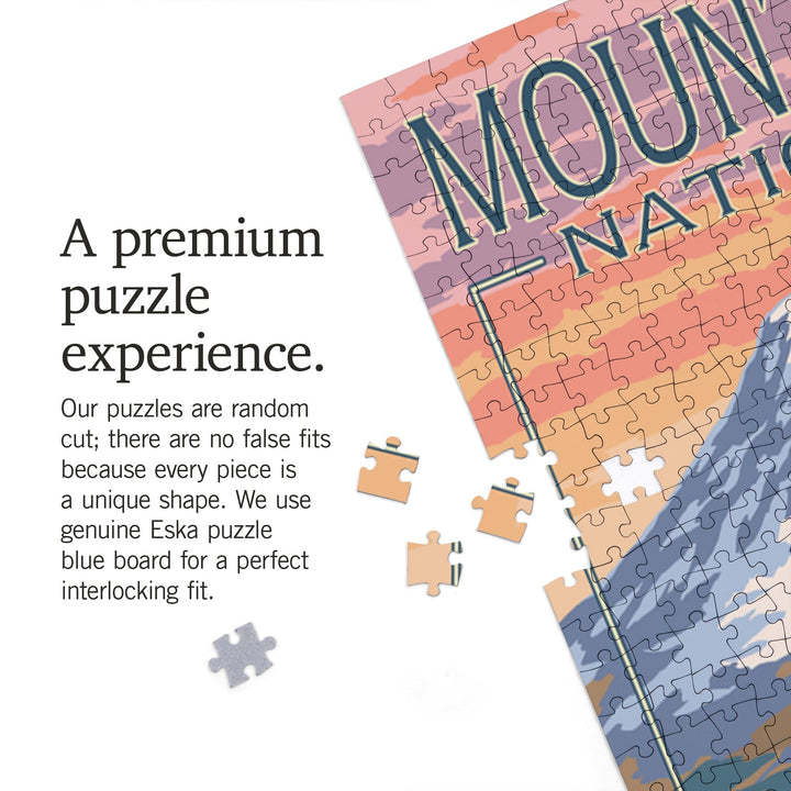Mount Rainier National Park, Washington, Bear and Spring Flowers, Jigsaw Puzzle Puzzle Lantern Press 