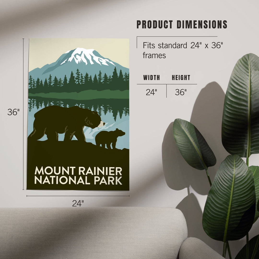 Mount Rainier National Park, Washington, Bears, Art & Giclee Prints Art Lantern Press 