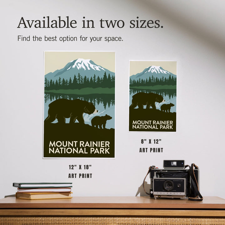 Mount Rainier National Park, Washington, Bears, Art & Giclee Prints Art Lantern Press 