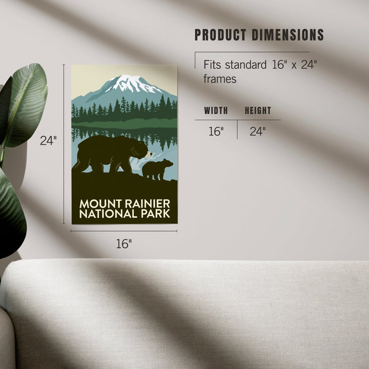 Mount Rainier National Park, Washington, Bears, Art & Giclee Prints Art Lantern Press 