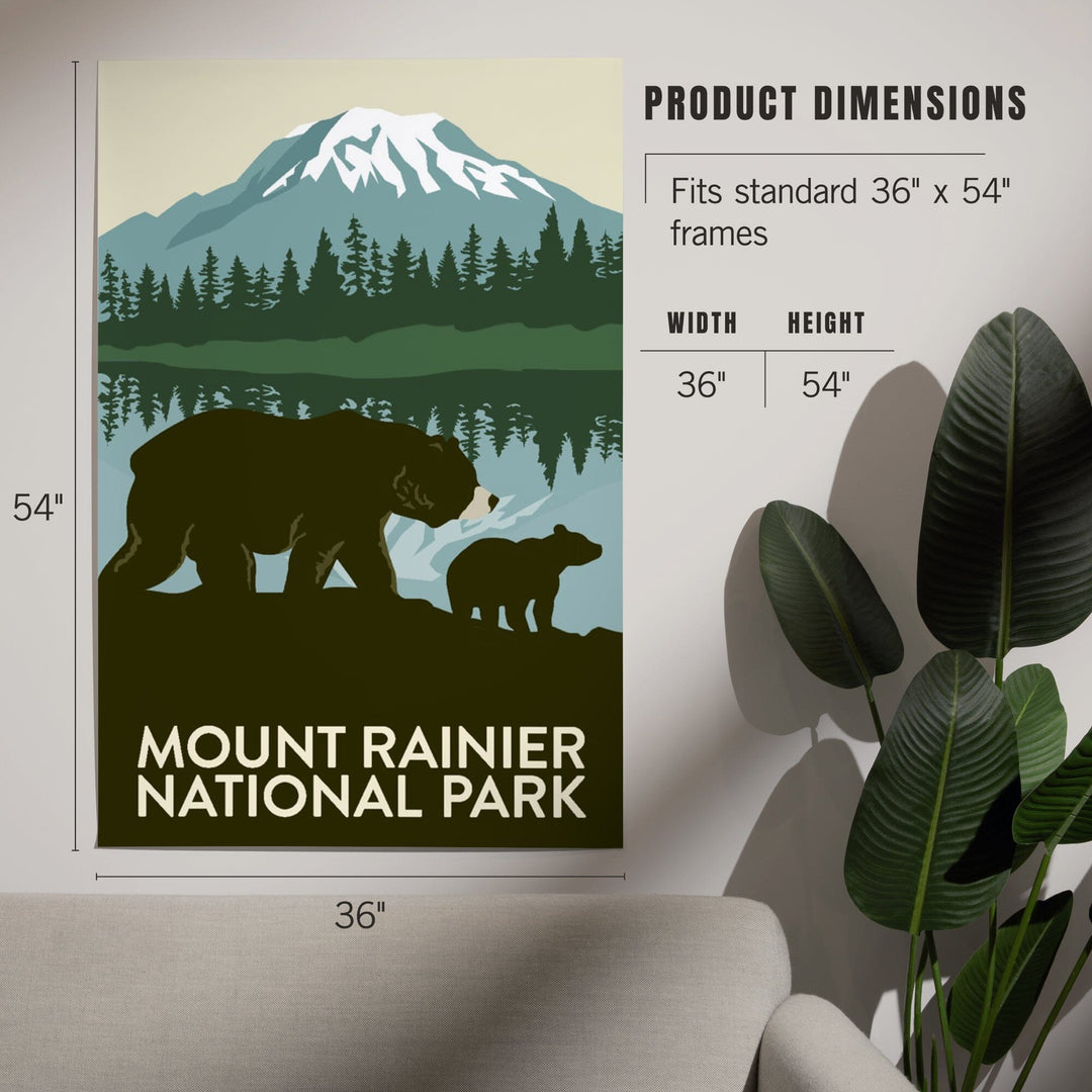 Mount Rainier National Park, Washington, Bears, Art & Giclee Prints Art Lantern Press 