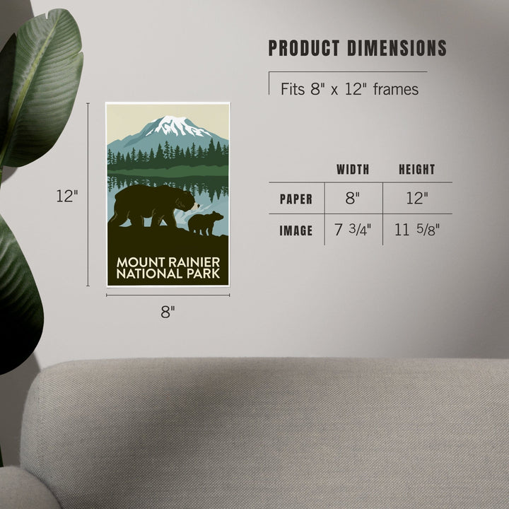 Mount Rainier National Park, Washington, Bears, Art & Giclee Prints Art Lantern Press 
