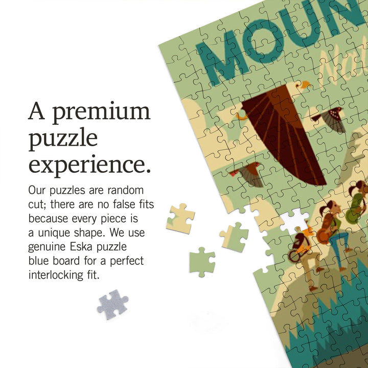 Mount Rainier National Park, Washington, Geometric National Park Series, Jigsaw Puzzle Puzzle Lantern Press 