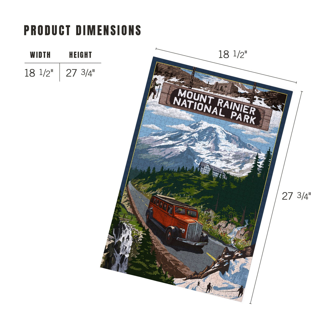 Mount Rainier National Park, Washington, Montage, Jigsaw Puzzle Puzzle Lantern Press 