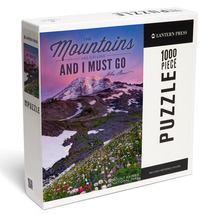 Mount Rainier National Park, Washington, Mountains are Calling and I Must Go Press, Jigsaw Puzzle Puzzle Lantern Press 