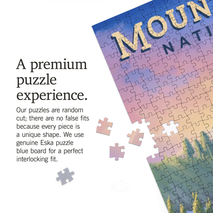 Mount Rainier National Park, Washington, Oil Painting, Jigsaw Puzzle Puzzle Lantern Press 