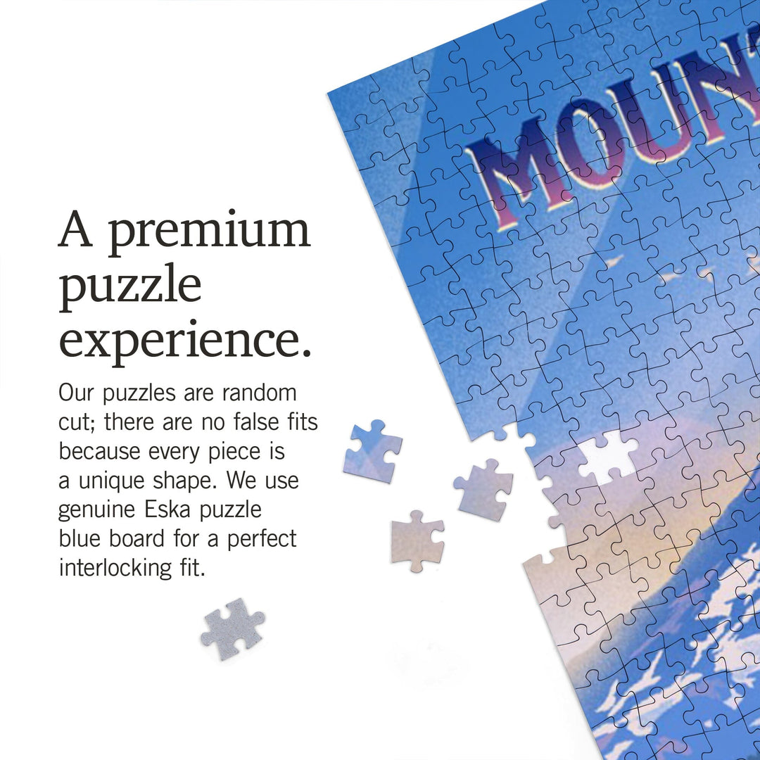 Mount Rainier National Park, Washington, Painterly, Bear Family in Field, Jigsaw Puzzle Puzzle Lantern Press 