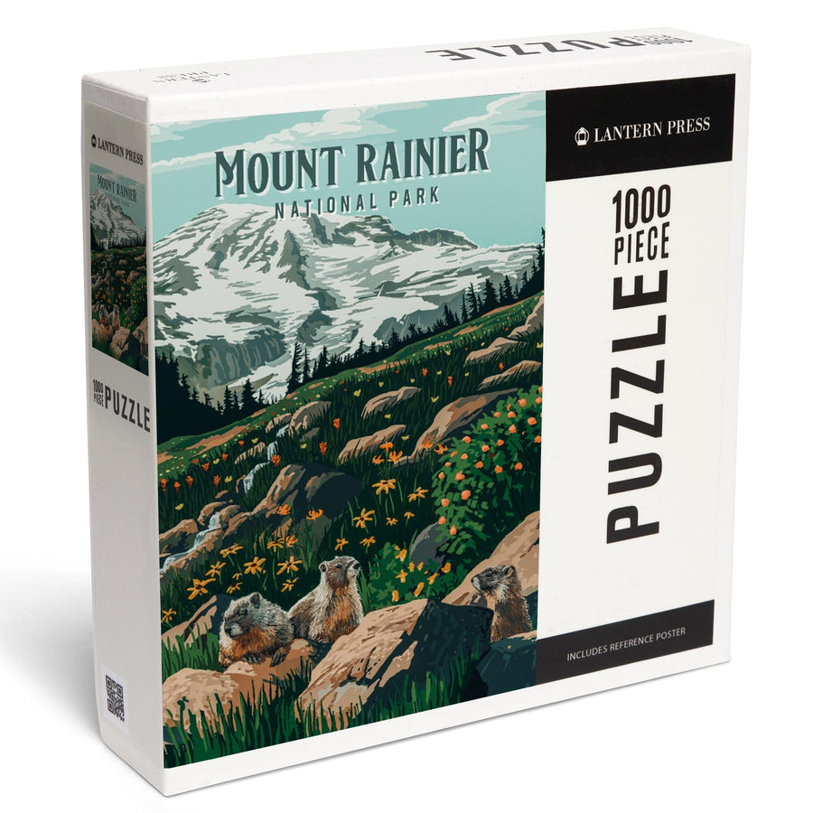 Mount Rainier National Park, Washington, Painterly National Park Series, Jigsaw Puzzle Puzzle Lantern Press 