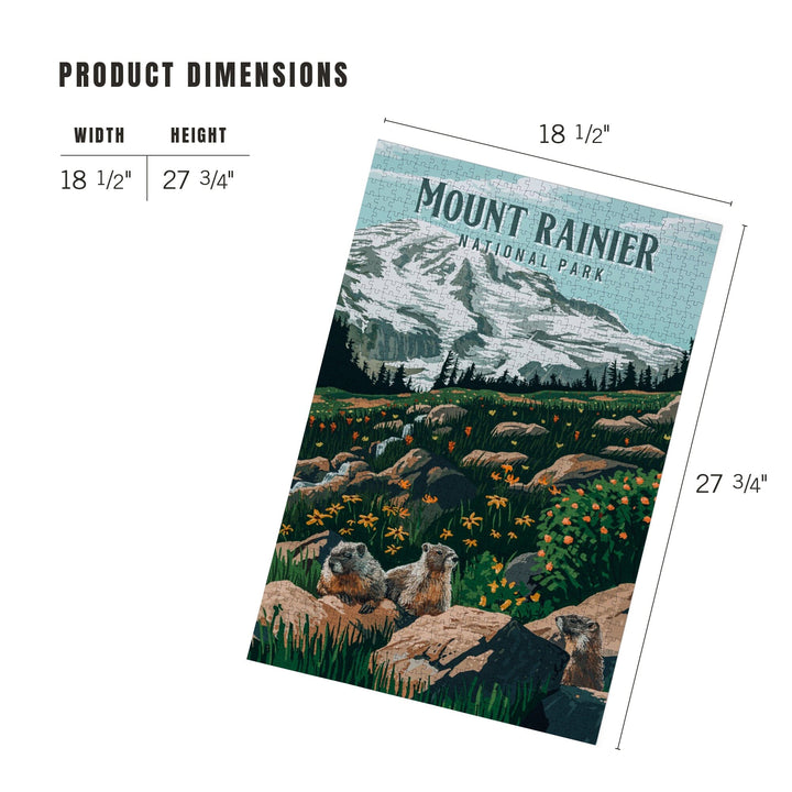 Mount Rainier National Park, Washington, Painterly National Park Series, Jigsaw Puzzle Puzzle Lantern Press 