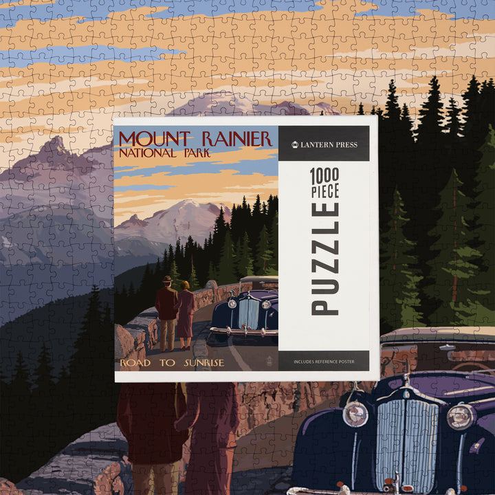 Mount Rainier National Park, Washington, Road to Sunrise, Jigsaw Puzzle Puzzle Lantern Press 