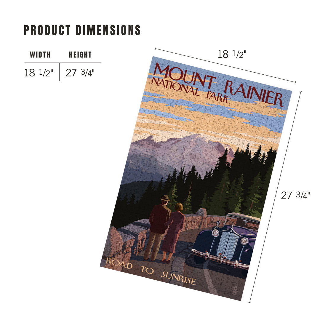 Mount Rainier National Park, Washington, Road to Sunrise, Jigsaw Puzzle Puzzle Lantern Press 