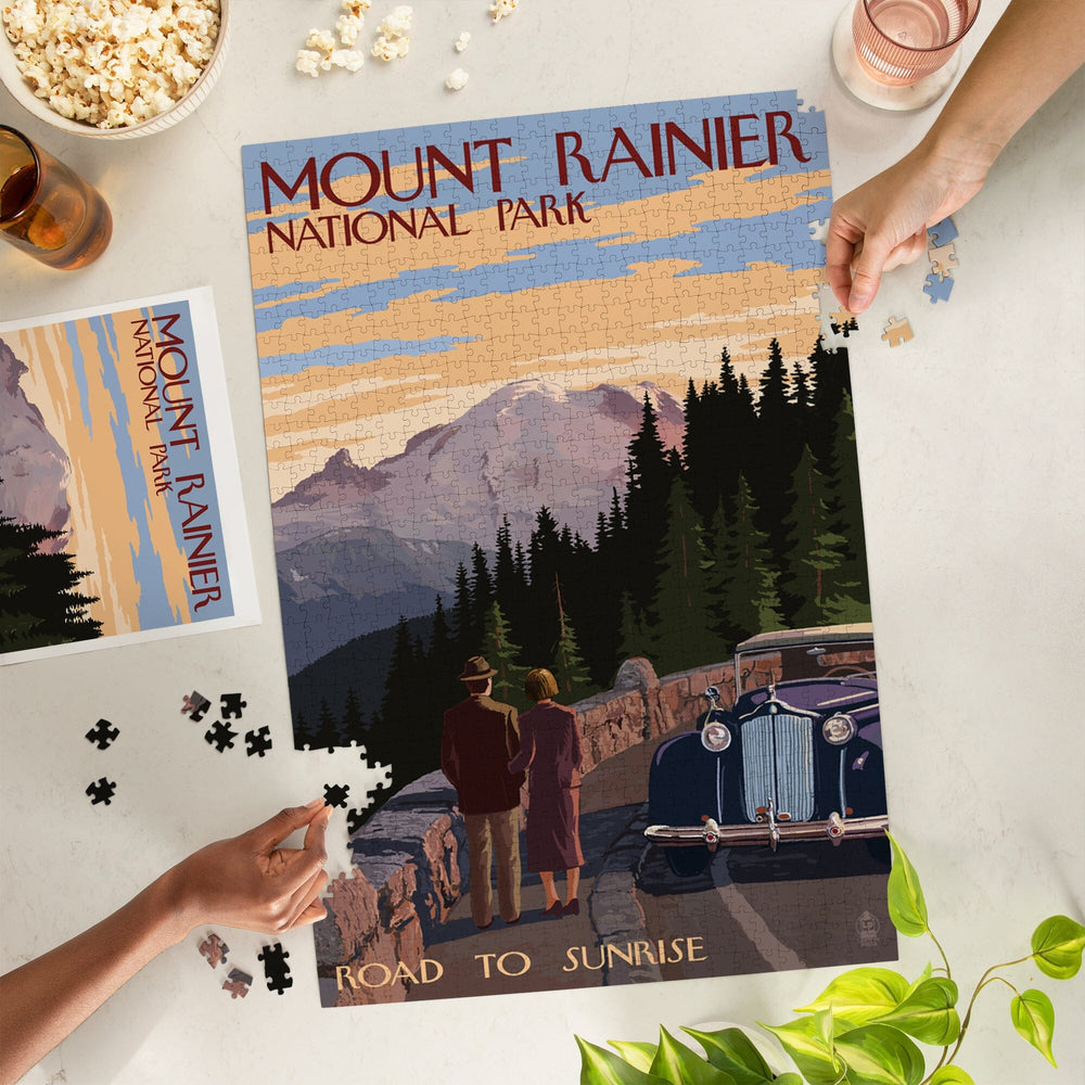 Mount Rainier National Park, Washington, Road to Sunrise, Jigsaw Puzzle Puzzle Lantern Press 