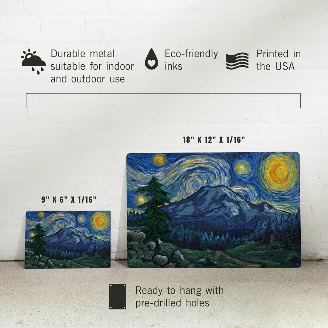 Mount Rainier National Park, Washington, Starry Night National Park Series, Contour Metal Lantern Press 