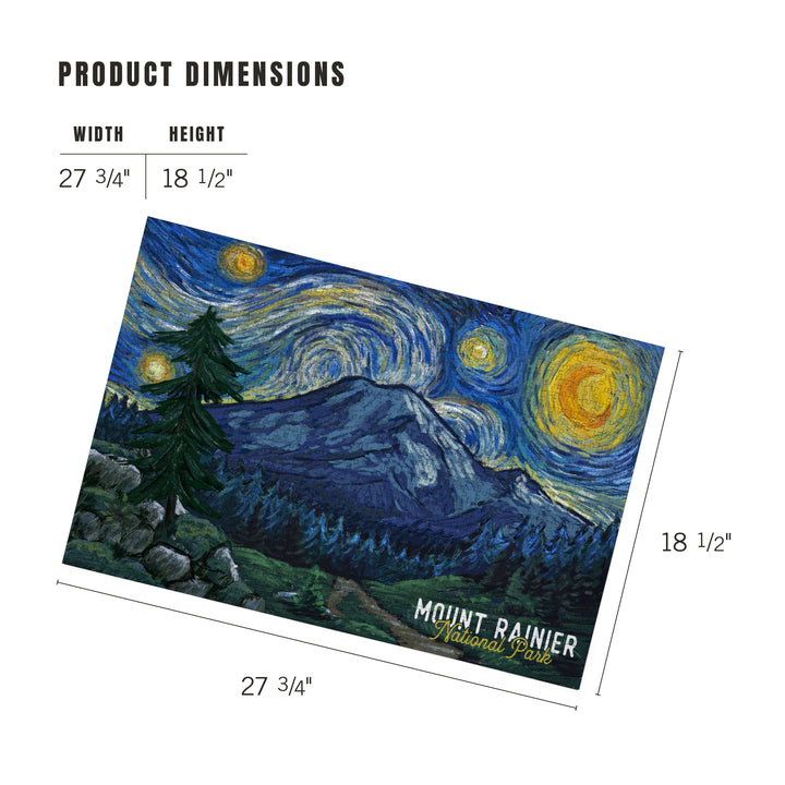 Mount Rainier National Park, Washington, Starry Night National Park Series, Jigsaw Puzzle Puzzle Lantern Press 