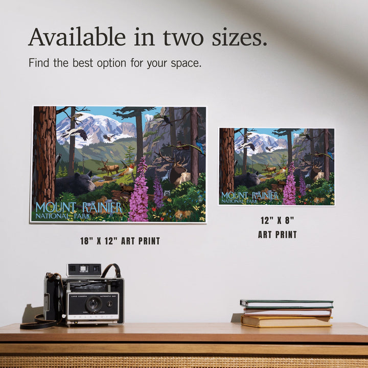 Mount Rainier National Park, Wildlife Utopia, Art & Giclee Prints Art Lantern Press 