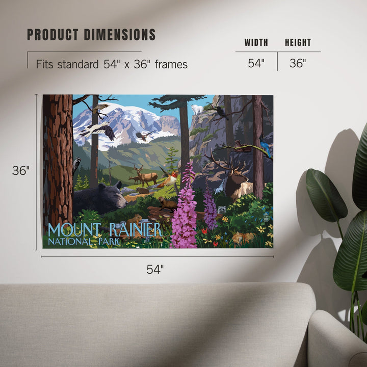 Mount Rainier National Park, Wildlife Utopia, Art & Giclee Prints Art Lantern Press 