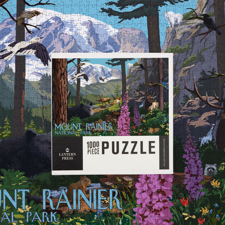 Mount Rainier National Park, Wildlife Utopia, Jigsaw Puzzle Puzzle Lantern Press 