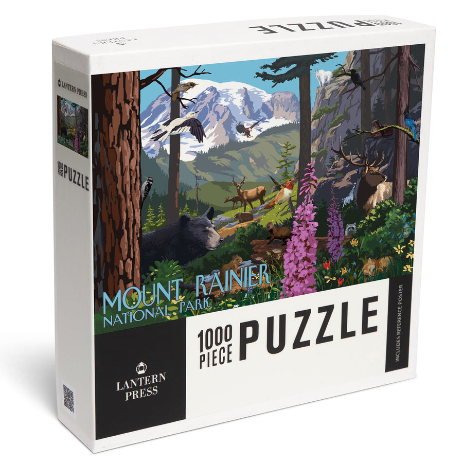 Mount Rainier National Park, Wildlife Utopia, Jigsaw Puzzle Puzzle Lantern Press 