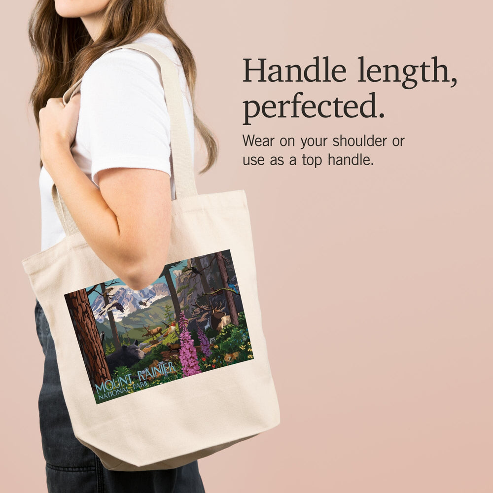 Mount Rainier National Park, Wildlife Utopia, Tote Bag Totes Lantern Press 
