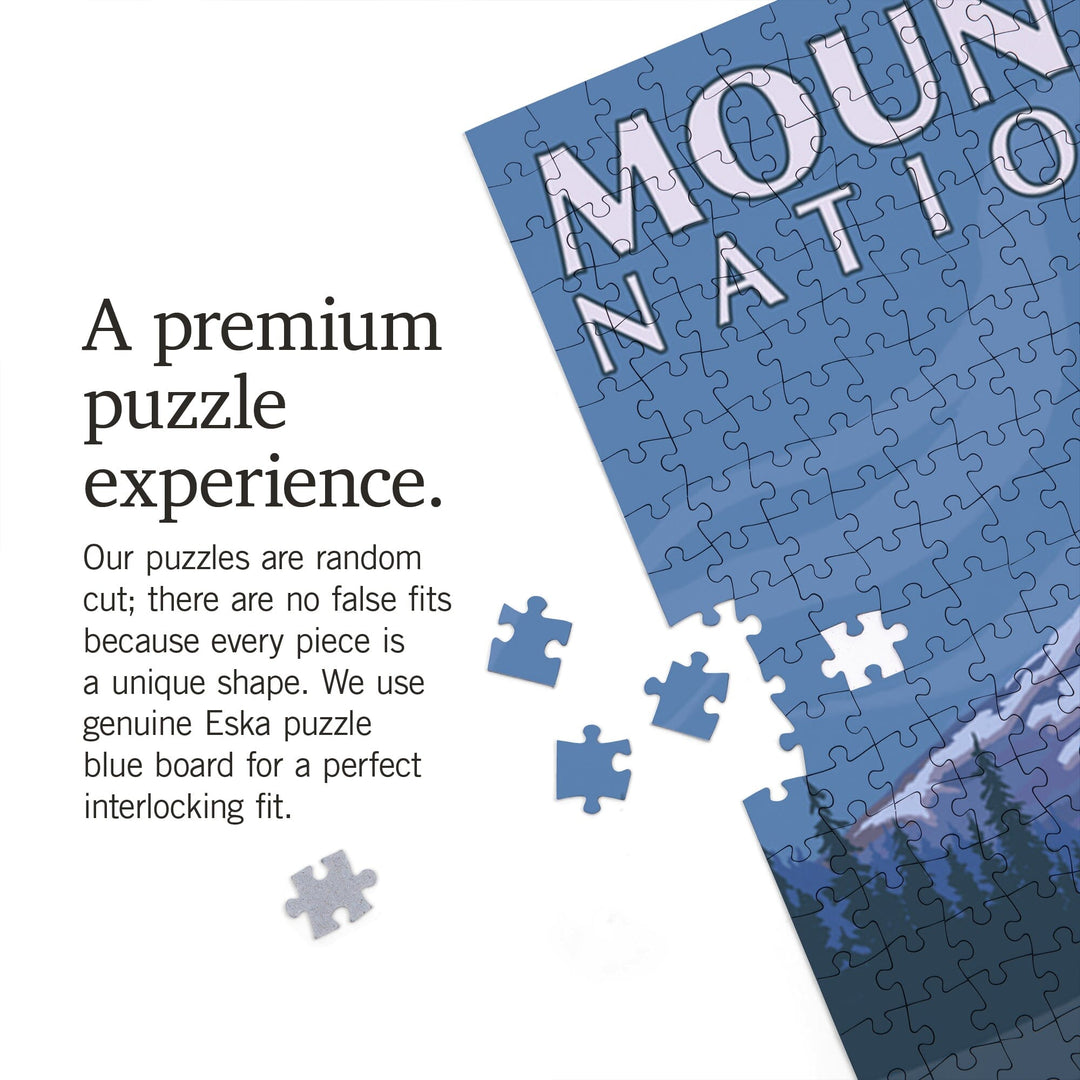 Mount Rainier, Washington, Reflection Lake, Jigsaw Puzzle Puzzle Lantern Press 