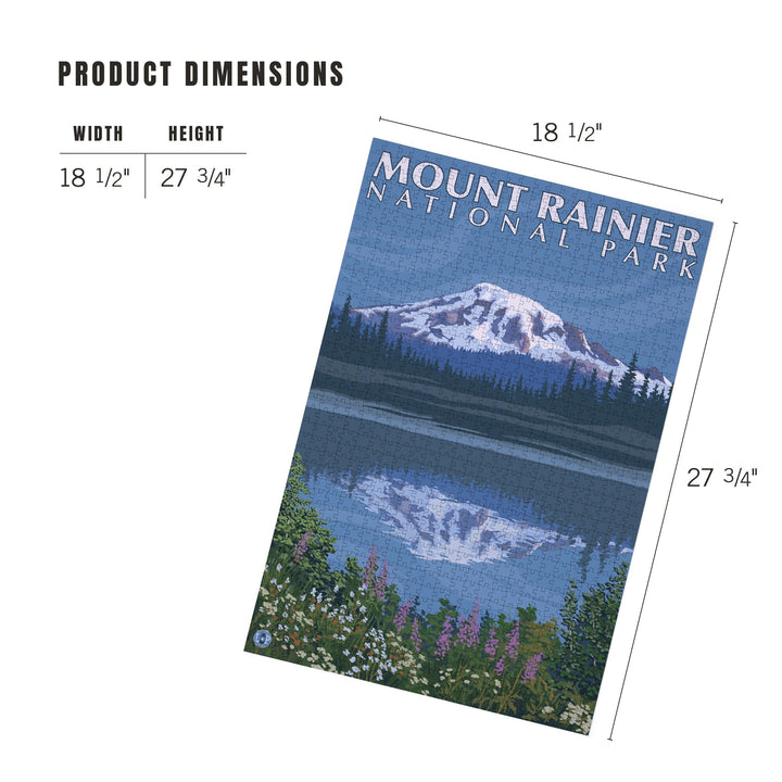 Mount Rainier, Washington, Reflection Lake, Jigsaw Puzzle Puzzle Lantern Press 