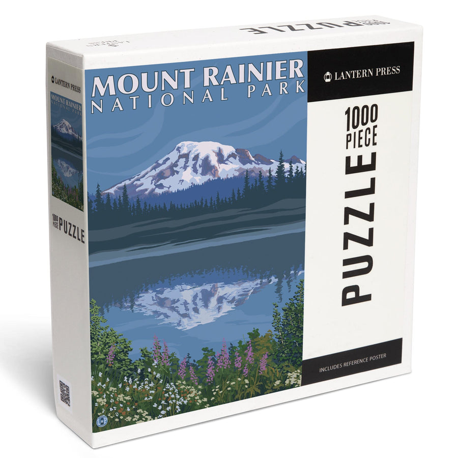Mount Rainier, Washington, Reflection Lake, Jigsaw Puzzle Puzzle Lantern Press 