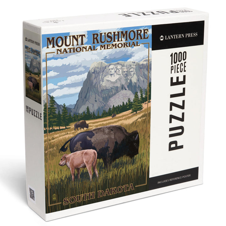 Mount Rushmore National Memorial, South Dakota, Bison Scene, Jigsaw Puzzle Puzzle Lantern Press 