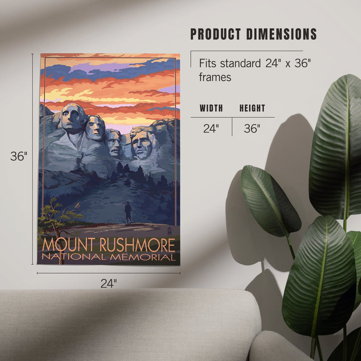 Mount Rushmore National Memorial, South Dakota, Painterly Series, Sunset View, Art & Giclee Prints Art Lantern Press 