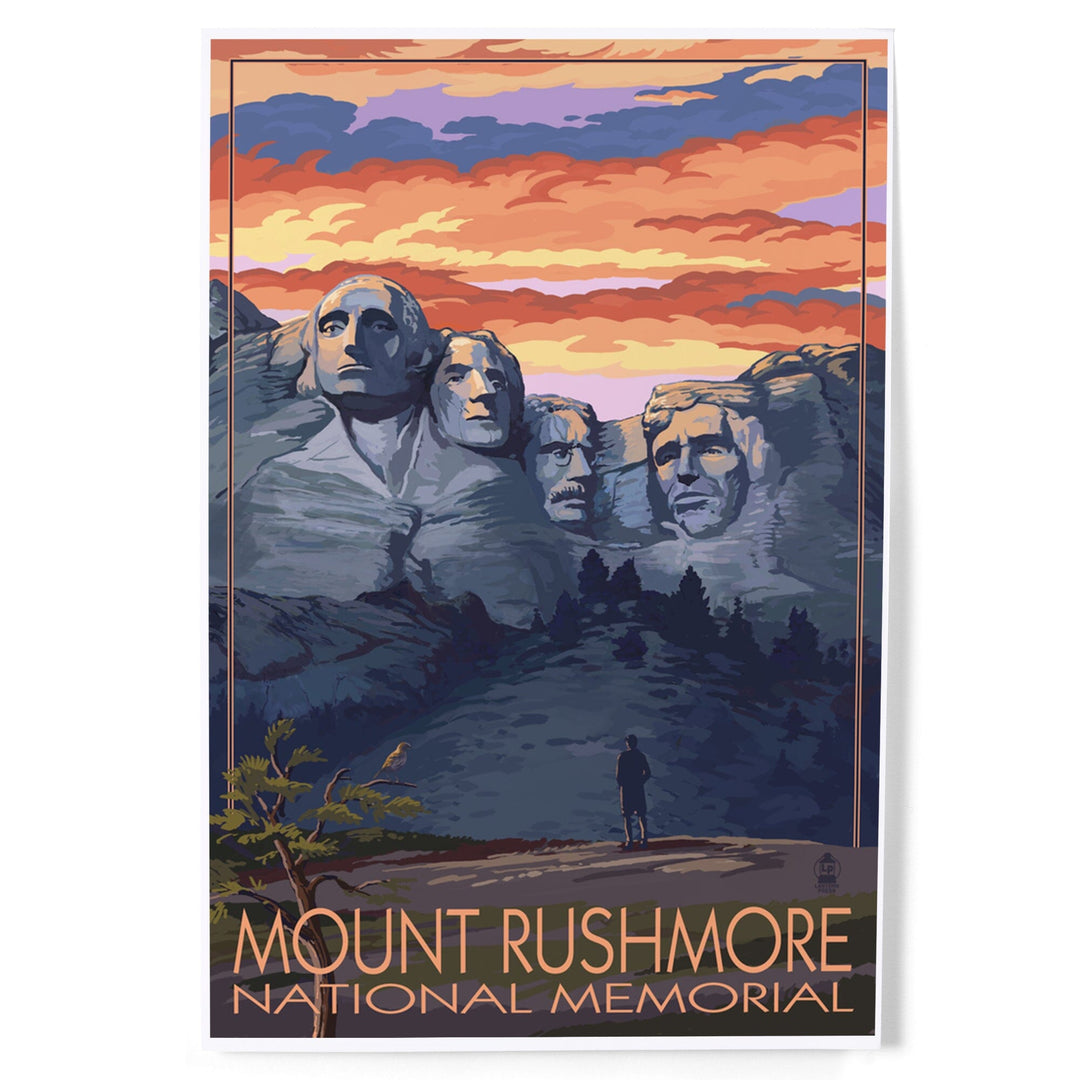 Mount Rushmore National Memorial, South Dakota, Painterly Series, Sunset View, Art & Giclee Prints Art Lantern Press 