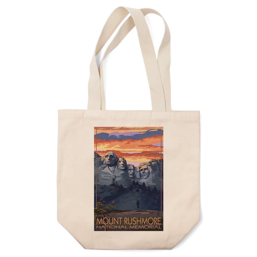 Mount Rushmore National Memorial, South Dakota, Painterly Series, Sunset View, Lantern Press Artwork, Tote Bag Totes Lantern Press 