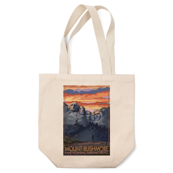 Mount Rushmore National Memorial, South Dakota, Painterly Series, Sunset View, Lantern Press Artwork, Tote Bag Totes Lantern Press 