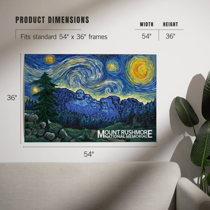 Mount Rushmore National Memorial, South Dakota, Starry Night, Art & Giclee Prints Art Lantern Press 