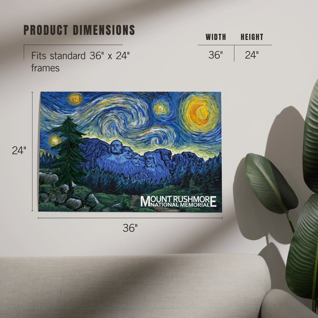 Mount Rushmore National Memorial, South Dakota, Starry Night, Art & Giclee Prints Art Lantern Press 