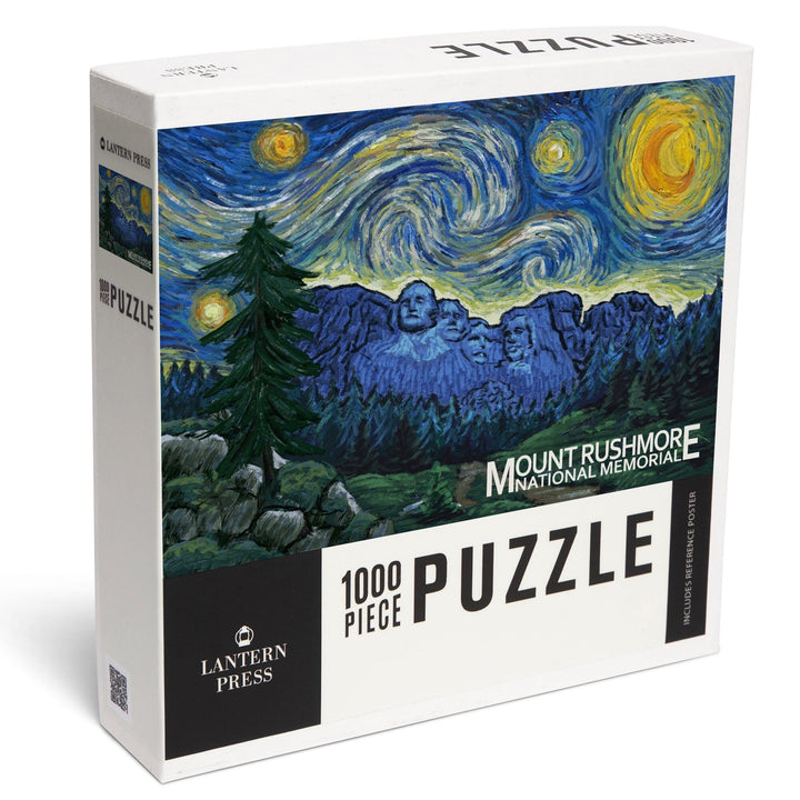Mount Rushmore National Memorial, South Dakota, Starry Night, Jigsaw Puzzle Puzzle Lantern Press 