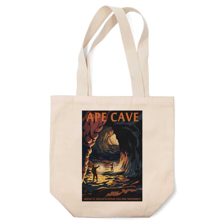 Mount St. Helens, Washington, Ape Cave, Sunset View, Lantern Press Artwork, Tote Bag Totes Lantern Press 
