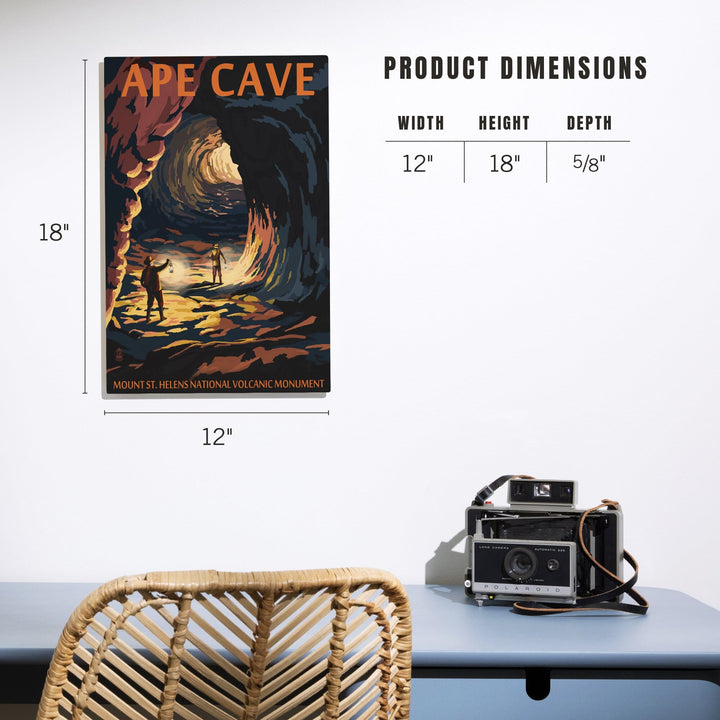 Mount St. Helens, Washington, Ape Cave, Sunset View, Lantern Press Artwork, Wood Signs and Postcards Wood Lantern Press 