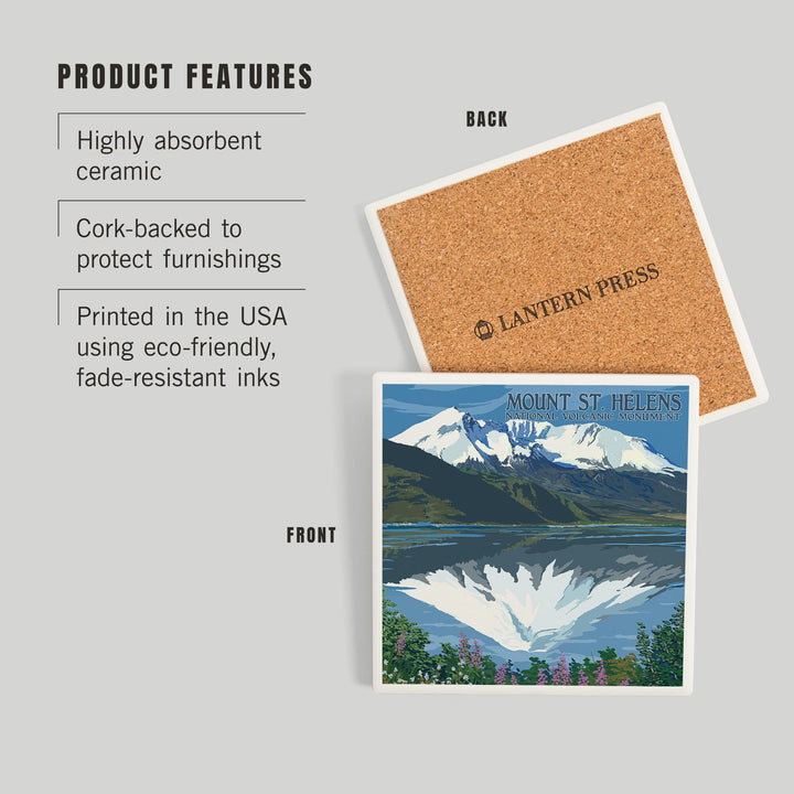 Mount St. Helens, Washington, Before and After Views, Coasters Coasters Lantern Press 