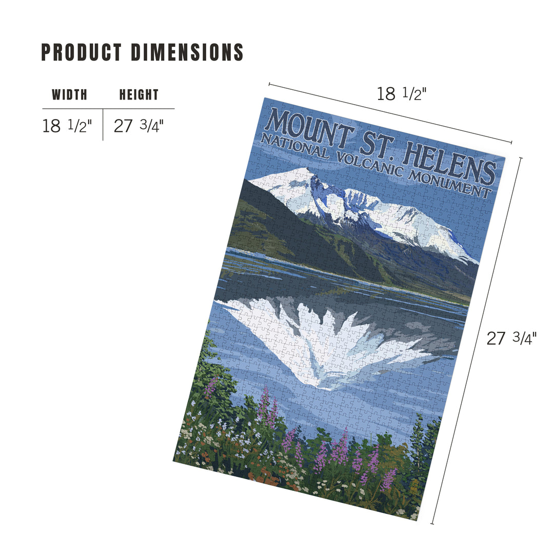 Mount St. Helens, Washington, Before and After Views, Jigsaw Puzzle Puzzle Lantern Press 