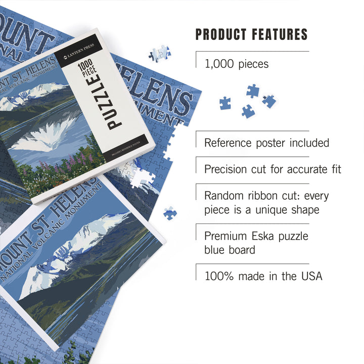 Mount St. Helens, Washington, Before and After Views, Jigsaw Puzzle Puzzle Lantern Press 