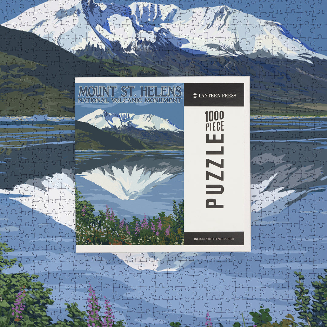 Mount St. Helens, Washington, Before and After Views, Jigsaw Puzzle Puzzle Lantern Press 