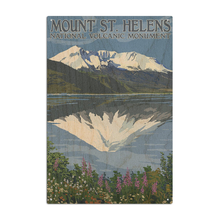 Mount St. Helens, Washington, Before and After Views, Lantern Press Artwork, Wood Signs and Postcards Wood Lantern Press 10 x 15 Wood Sign 